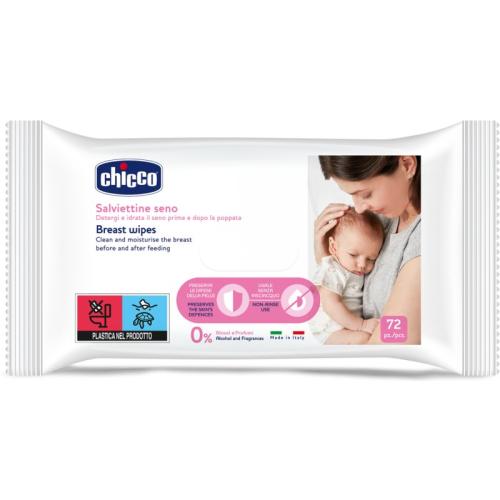 Chicco Breast Wipes υγρά μαντηλάκια καθαρισμού για το στήθος 72 τμχ