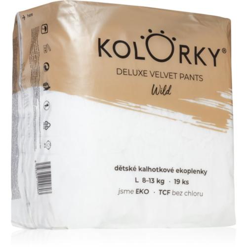 Kolorky Deluxe Velvet Pants Wild πάνα - βρακάκι μιας χρήσης μέγεθος L 8-13 Kg 19 τμχ