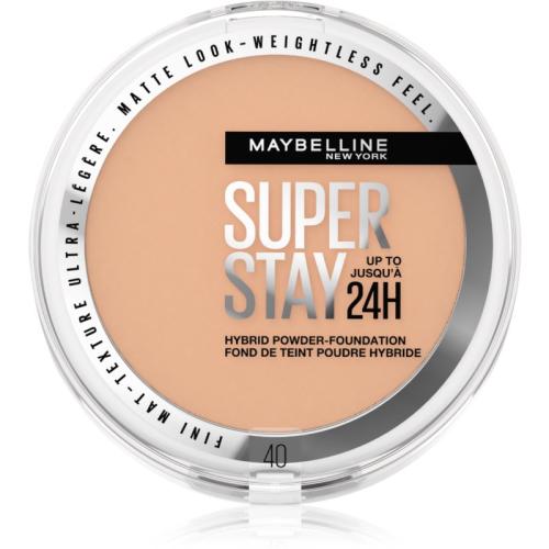 Maybelline SuperStay 24H Hybrid Powder-Foundation συμπαγής πούδρα μεικ απ για ματ εμφάνιση απόχρωση 40 9 γρ