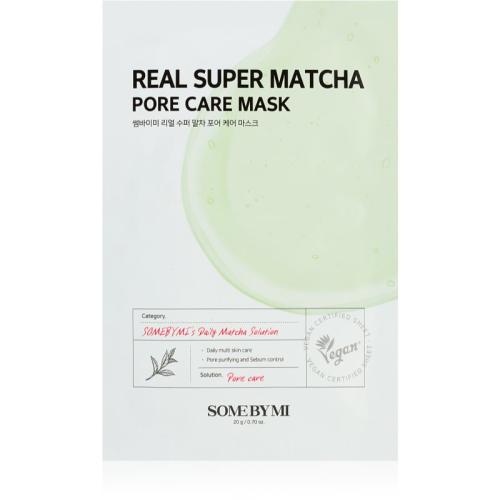 Some By Mi Daily Solution Super Matcha Pore Care υφασμάτινη μάσκα περιποίησης για σύσφιξη πόρων και ματ εμφάνιση επιδερμίδας 20 γρ