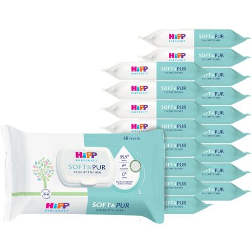 Hipp Soft & Pur υγρά μαντηλάκια καθαρισμού για παιδιά από τη γέννηση 18x48 τμχ