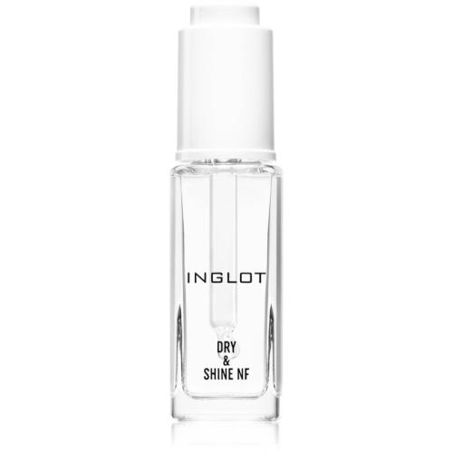 Inglot Dry & Shine NF τοπ βερνίκι νυχιών για γρήγορο στέγνωμα με σταγονόμετρο 9 ml