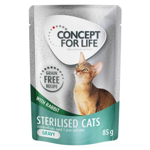 Πακέτο Προσφοράς Concept for Life Χωρίς Δημητριακά 48 x 85 g - Sterilised Cats Κουνέλι - σε Σάλτσα