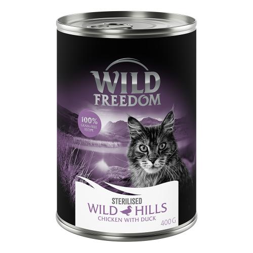 Wild Freedom Adult Sterilised 6 x 400 g - Χωρίς Δημητριακά - Wild Hills Sterilised - Πάπια & Κοτόπουλο