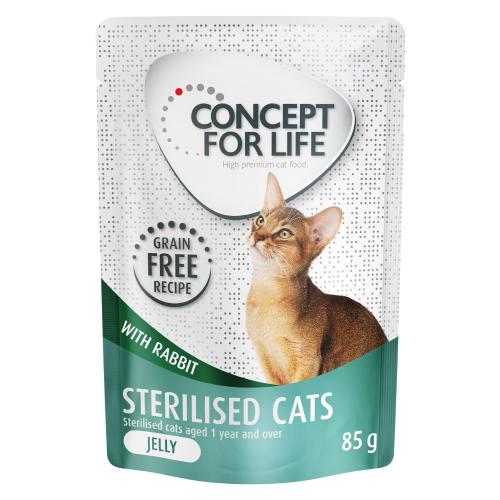 Πακέτο Προσφοράς Concept for Life Χωρίς Δημητριακά 24 x 85 g - Sterilised Cats Κουνέλι - σε Ζελέ