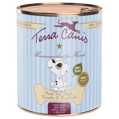 Terra Canis Μενού για Κουτάβια 6 x 800 g - Βοδινό με μήλο, καρότο και τριαντάφυλλο