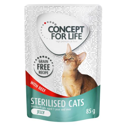 Πακέτο Προσφοράς Concept for Life Χωρίς Δημητριακά 24 x 85 g - Sterilised Cats Βοδινό - σε Ζελέ