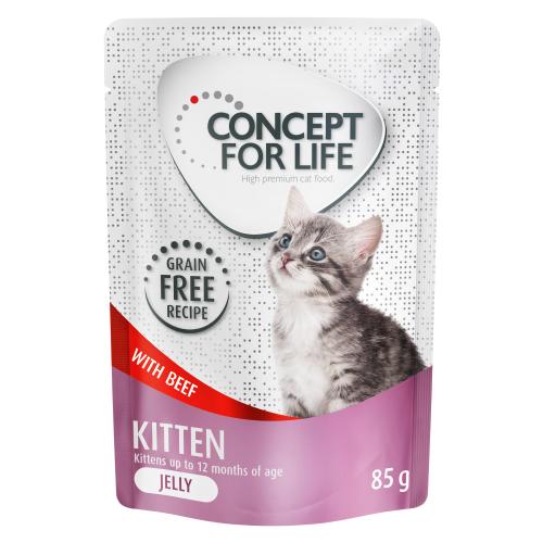 Πακέτο Προσφοράς Concept for Life Χωρίς Δημητριακά 24 x 85 g - Kitten Βοδινό - σε Ζελέ