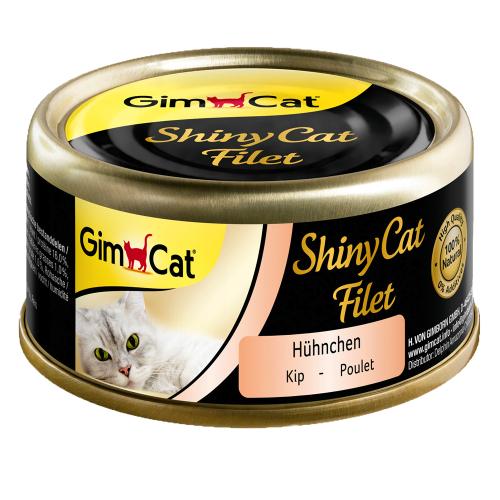 Πακέτο Προσφοράς GimCat ShinyCat Filet Κονσέρβα 24 x 70 g - Μείγμα Κοτόπουλου