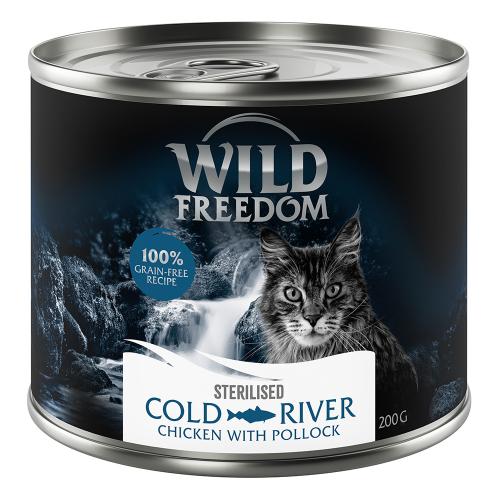 Wild Freedom Adult Sterilised 6 x 200 g - Χωρίς Δημητριακά - Cold River Sterilised - Μπακαλιάρος & Κοτόπουλο