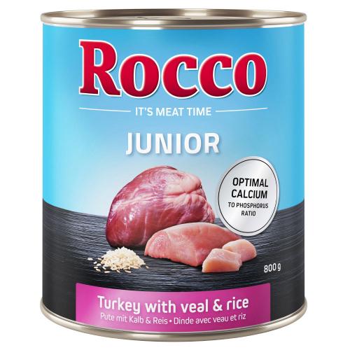 Rocco Junior 6 x 800 g - Γαλοπούλα με μοσχαρίσιες καρδιές & ρύζι