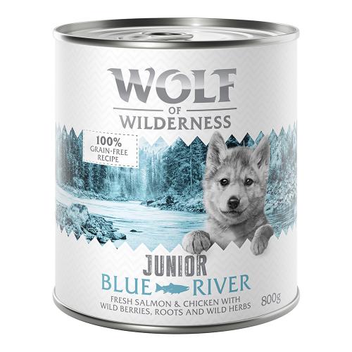 Little Wolf of Wilderness Junior 6 x 800 g - Duo-Protein - Blue River - κοτόπουλο & σολομός