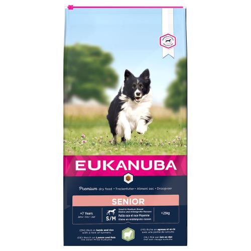 Διπλά Πακέτα Eukanuba - Senior Small & Medium Breed Αρνί & Ρύζι (2 x 12 kg)
