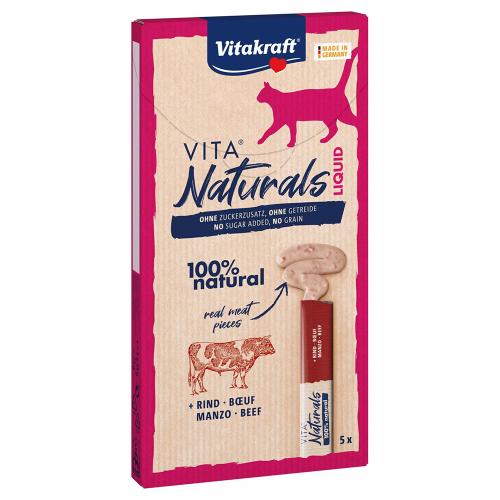Vitakraft Vita Naturals Liquid-Snack Βοδινό - Πακέτο Προσφοράς 10 x 15 g