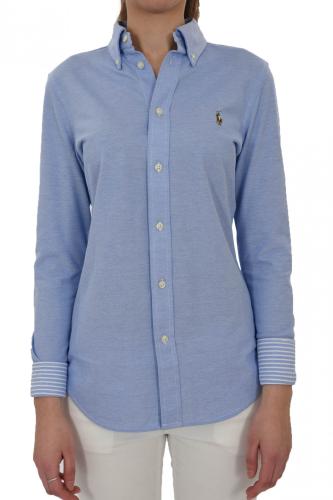 RALPH LAUREN ΠΟΥΚΑΜΙΣΟ KNIT OXFORD BUTTON DOWN ΚΟΜΠΟΖΕ BSR ΣΙΕΛ