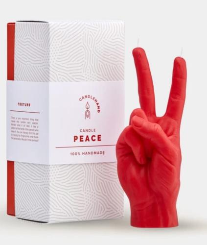 Handmade Gesture Candle “Peace” – CandleHand Red
