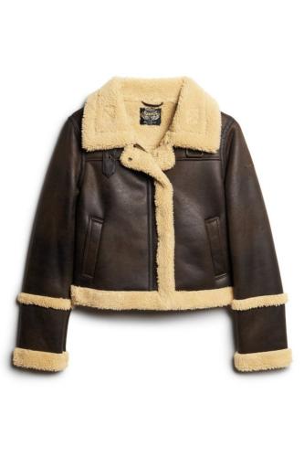 Faux Shearling Μπουφάν Faux Shearling Crop Jacket SUPERDRY