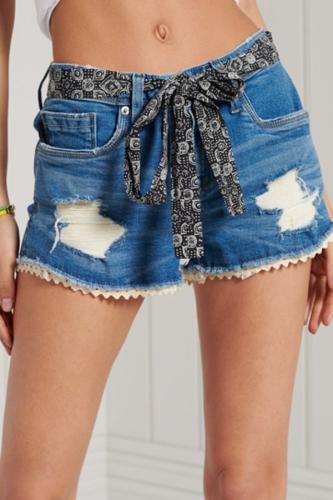 Denim Σορτς Lace Hot Short SUPERDRY