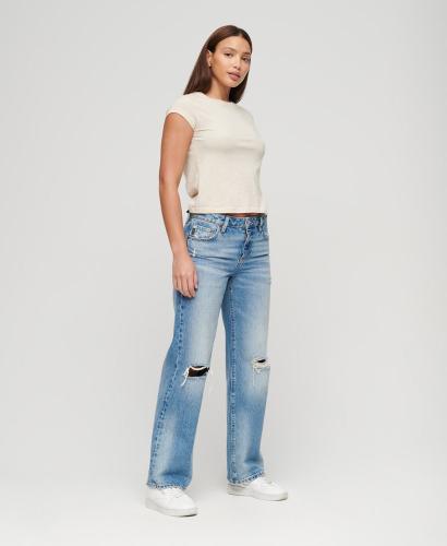 Denim Παντελόνι Organic Cotton Mid Rise Wide Leg Jean SUPERDRY