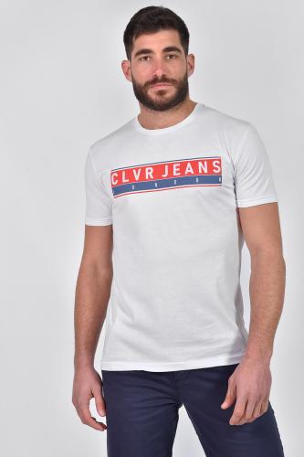 Clever T-Shirt Με Στάμπα Logo - Λευκό - CT22310