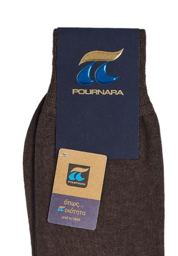 Κάλτσα ανδρική μάλλινη Pournara Premium PRN158-Καφέ