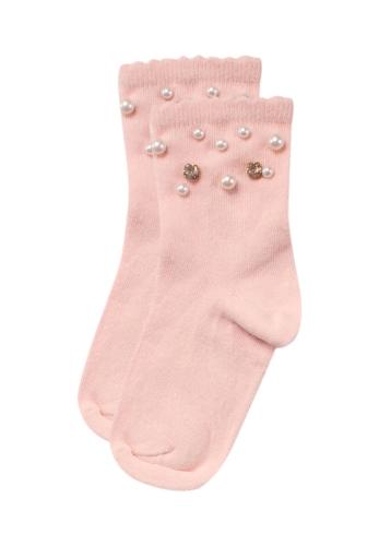 Κάλτσες παιδικές με πέρλες και στρας Pink 68307D