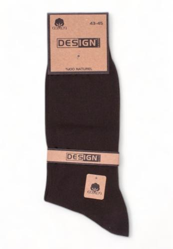 Κάλτσα ανδρική Design 100% βαμακερή DSN1055-Καφέ