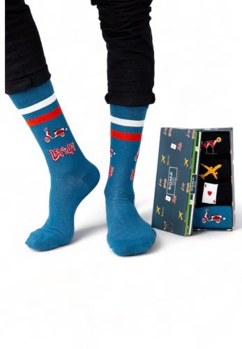 Κάλτσες ανδρικές βαμβακερές Soma Socks Let's Go σε κουτάκι 4 τεμαχίων SS2020-Πολύχρωμο