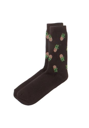 Κάλτσες γυναικείες Design Fruits με πετσετέ εσωτερική επένδυση DSN8500255-Μαύρο