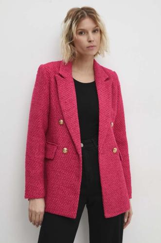 Βαμβακερό blazer Answear Lab χρώμα: ροζ