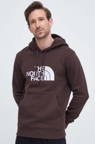 Βαμβακερή μπλούζα The North Face Drew Peak Hoodie χρώμα: καφέ, με κουκούλα NF00AHJYI0I1