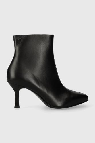Δερμάτινες μπότες Wojas γυναικείες, χρώμα: μαύρο, 5520751