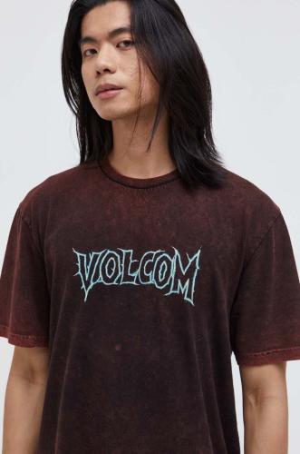 Βαμβακερό μπλουζάκι Volcom x MAX SHERMAN ανδρικό, χρώμα: κόκκινο