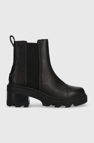 Δερμάτινες μπότες τσέλσι Sorel JOAN NOW CHELSEA γυναικείες, χρώμα: μαύρο, 2048451 F32048451