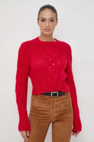 Μάλλινο πουλόβερ Twinset γυναικεία, χρώμα: κόκκινο