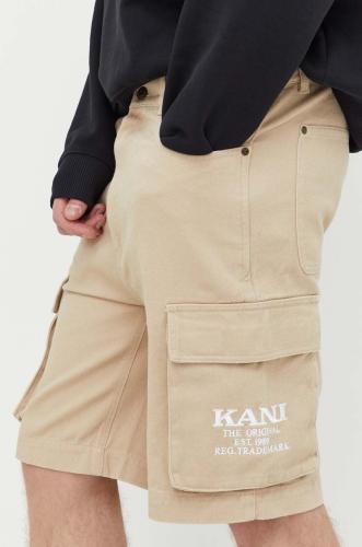 Βαμβακερό σορτσάκι Karl Kani χρώμα: μπεζ