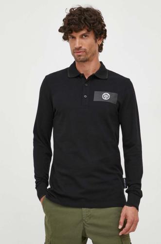 Βαμβακερή μπλούζα με μακριά μανίκια PLEIN SPORT χρώμα: μαύρο