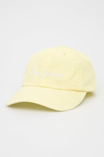 Βαμβακερό καπέλο Pepe Jeans Lucia Cap χρώμα: κίτρινο