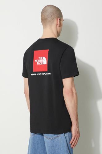 Βαμβακερό μπλουζάκι The North Face M S/S Redbox Tee ανδρικό, χρώμα: μαύρο, NF0A87NPJK31