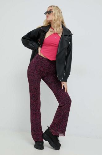 Παντελόνι Tommy Jeans , χρώμα: ροζ