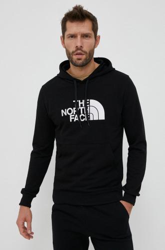 Βαμβακερή μπλούζα The North Face χρώμα: μαύρο, με κουκούλα