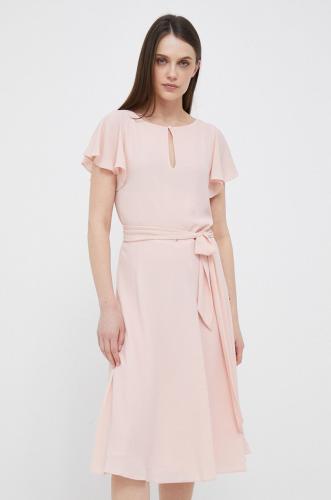 Φόρεμα Lauren Ralph Lauren χρώμα: ροζ