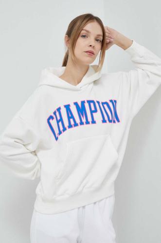 Μπλούζα Champion χρώμα: μπεζ, με κουκούλα