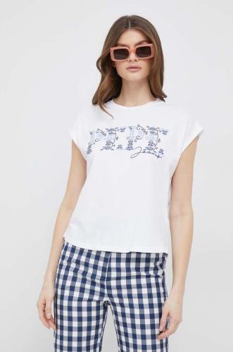 Βαμβακερό μπλουζάκι Pepe Jeans Nolly χρώμα: άσπρο