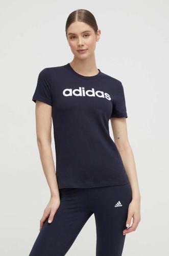 Βαμβακερό μπλουζάκι adidas χρώμα: ναυτικό μπλε