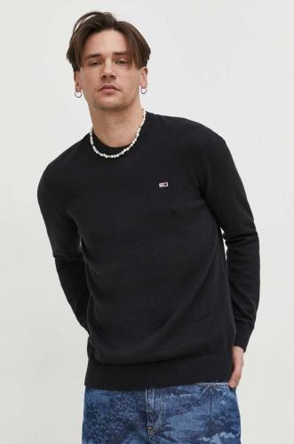 Βαμβακερό πουλόβερ Tommy Jeans χρώμα: μαύρο