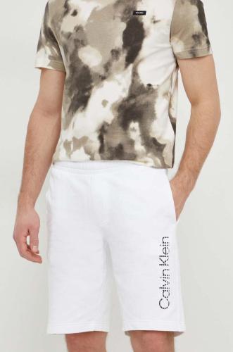 Βαμβακερό σορτσάκι Calvin Klein χρώμα: άσπρο