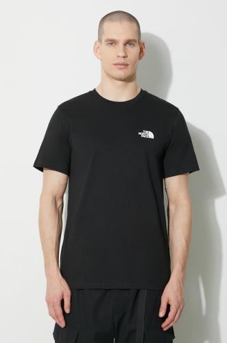 Μπλουζάκι The North Face M S/S Simple Dome Tee χρώμα: μαύρο, NF0A87NGJK31