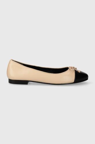 Δερμάτινες μπαλαρίνες Tory Burch Cap-Toe Ballet χρώμα: μπεζ, 154512.650