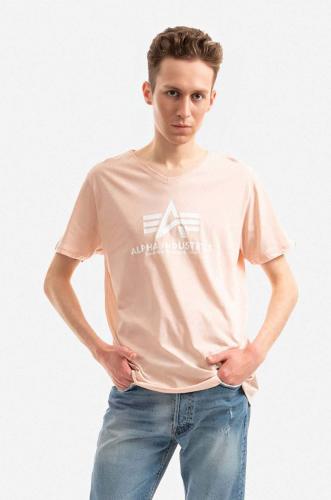 Βαμβακερό μπλουζάκι Alpha Industries χρώμα: πορτοκαλί